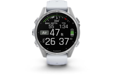 Image of Garmin fenix 8 AMOLED 43mm GPS Watch, Silver with Whitestone Silicone Band, 010-02903-00