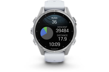 Image of Garmin fenix 8 AMOLED 43mm GPS Watch, Silver with Whitestone Silicone Band, 010-02903-00