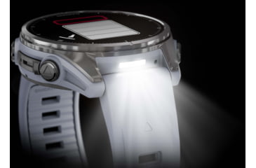 Image of Garmin fenix 8 AMOLED 43mm GPS Watch, Silver with Whitestone Silicone Band, 010-02903-00