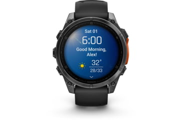 Image of Garmin fenix 8 AMOLED 47mm GPS Watch, Slate Gray with Black Silicone Band, 010-02904-00
