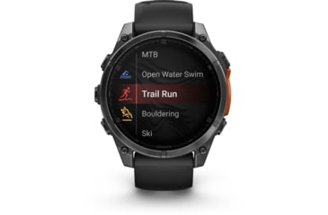 Image of Garmin fenix 8 AMOLED 47mm GPS Watch, Slate Gray with Black Silicone Band, 010-02904-00