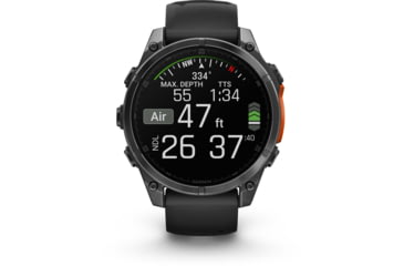 Image of Garmin fenix 8 AMOLED 47mm GPS Watch, Slate Gray with Black Silicone Band, 010-02904-00