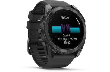 Image of Garmin fenix 8 AMOLED 51mm GPS Watch, Slate Gray with Black Silicone Band, 010-02905-00