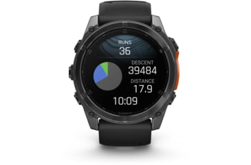 Image of Garmin fenix 8 AMOLED 51mm GPS Watch, Slate Gray with Black Silicone Band, 010-02905-00
