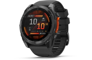 Image of Garmin fenix 8 AMOLED 51mm GPS Watch, Slate Gray with Black Silicone Band, 010-02905-00