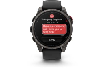 Image of Garmin Fenix 8 Pro Unisex Watches, 47mm Case Diameter, Titanium Bezel, Black/Pebble Gray Silicone Band, 010-03198-00