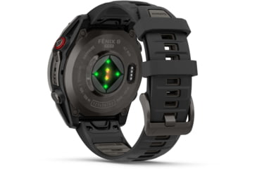 Image of Garmin Fenix 8 Pro Unisex Watches, 47mm Case Diameter, Titanium Bezel, Black/Pebble Gray Silicone Band, 010-03198-00