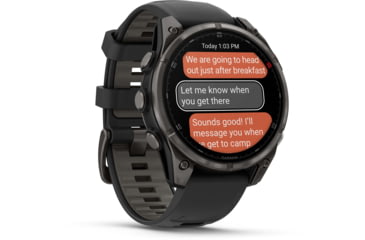 Image of Garmin Fenix 8 Pro Unisex Watches, 47mm Case Diameter, Titanium Bezel, Black/Pebble Gray Silicone Band, 010-03198-00