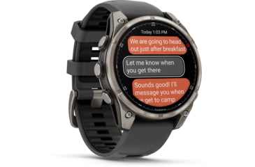 Image of Garmin Fenix 8 Pro Unisex Watches, 47mm Case Diameter, Titanium Bezel, Graphite/Black Silicone Band, 010-03198-10