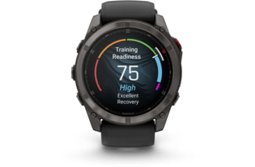 Image of Garmin Fenix 8 Pro Unisex Watches, 51mm Case Diameter, Titanium Bezel, Black/Pebble Gray Silicone Band, 010-03199-00