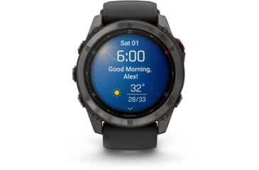 Image of Garmin Fenix 8 Pro Unisex Watches, 51mm Case Diameter, Titanium Bezel, Black/Pebble Gray Silicone Band, 010-03199-00