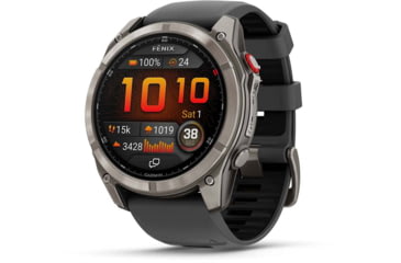 Image of Garmin Fenix 8 Pro Unisex Watches, 51mm Case Diameter, Titanium Bezel, Graphite/Black Silicone Band, 010-03199-10