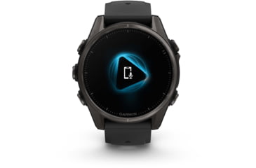 Image of Garmin fenix 8 AMOLED 43mm GPS Watch, Sapphire, Carbon Gray DLC Titanium with Black/Pebble Gray Silicone, 010-02903-20