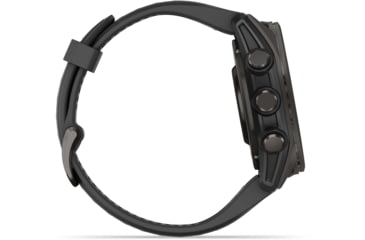 Image of Garmin fenix 8 AMOLED 43mm GPS Watch, Sapphire, Carbon Gray DLC Titanium with Black/Pebble Gray Silicone, 010-02903-20