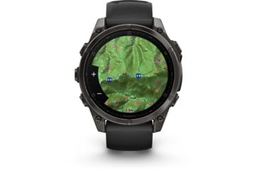 Image of Garmin fenix 8 AMOLED 47mm GPS Watch, Sapphire, Carbon Gray DLC Titanium with Black/Pebble Gray Silicone, 010-02904-20