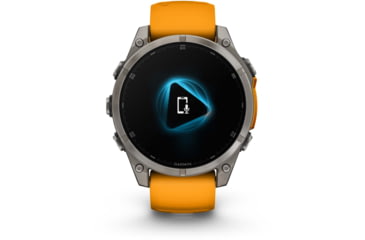Image of Garmin fenix 8 AMOLED 47mm GPS Watch, Sapphire, Titanium with Spark Orange/Graphite Silicone Band, 010-02904-10