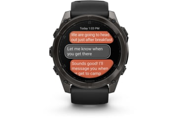 Image of Garmin fenix 8 AMOLED 51mm GPS Watch, Sapphire, Carbon Gray DLC Titanium with Black/Pebble Gray Silicone, 010-02905-20