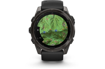Image of Garmin fenix 8 AMOLED 51mm GPS Watch, Sapphire, Carbon Gray DLC Titanium with Black/Pebble Gray Silicone, 010-02905-20