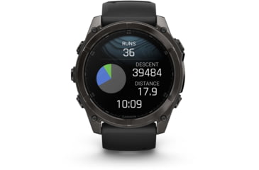 Image of Garmin fenix 8 AMOLED 51mm GPS Watch, Sapphire, Carbon Gray DLC Titanium with Black/Pebble Gray Silicone, 010-02905-20