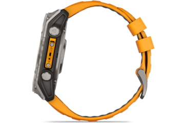 Image of Garmin fenix 8 AMOLED 51mm GPS Watch, Sapphire, Titanium with Spark Orange/Graphite Silicone Band, 010-02905-10