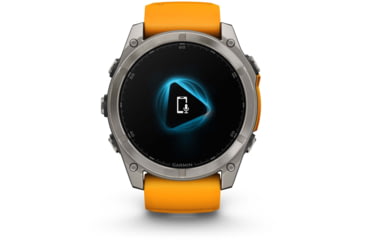 Image of Garmin fenix 8 AMOLED 51mm GPS Watch, Sapphire, Titanium with Spark Orange/Graphite Silicone Band, 010-02905-10