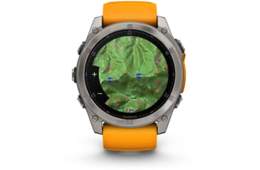 Image of Garmin fenix 8 AMOLED 51mm GPS Watch, Sapphire, Titanium with Spark Orange/Graphite Silicone Band, 010-02905-10
