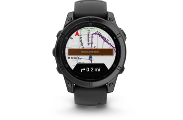Image of Garmin fenix E AMOLED 47mm GPS Watch, Slate Gray Steel with Black Silicone Band, 010-03025-03