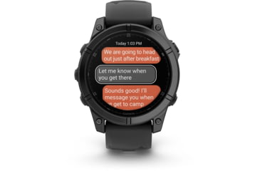 Image of Garmin fenix E AMOLED 47mm GPS Watch, Slate Gray Steel with Black Silicone Band, 010-03025-03