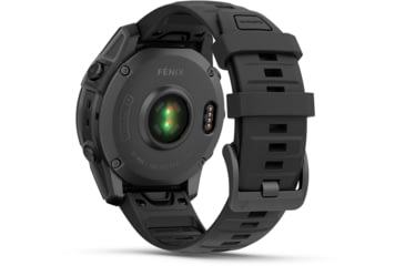 Image of Garmin fenix E AMOLED 47mm GPS Watch, Slate Gray Steel with Black Silicone Band, 010-03025-03