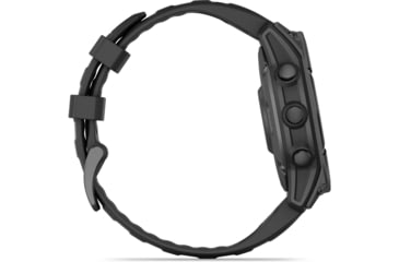 Image of Garmin fenix E AMOLED 47mm GPS Watch, Slate Gray Steel with Black Silicone Band, 010-03025-03