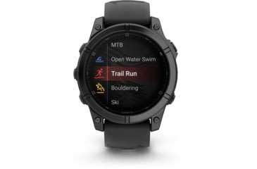 Image of Garmin fenix E AMOLED 47mm GPS Watch, Slate Gray Steel with Black Silicone Band, 010-03025-03