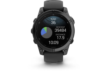 Image of Garmin fenix E AMOLED 47mm GPS Watch, Slate Gray Steel with Black Silicone Band, 010-03025-03