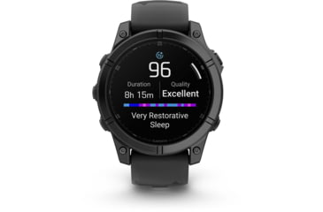 Image of Garmin fenix E AMOLED 47mm GPS Watch, Slate Gray Steel with Black Silicone Band, 010-03025-03
