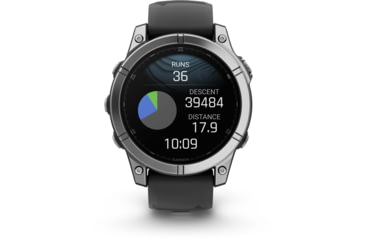Image of Garmin fenix E AMOLED 47mm GPS Watch, Stainless Steel with Black Silicone Band, 010-03025-02