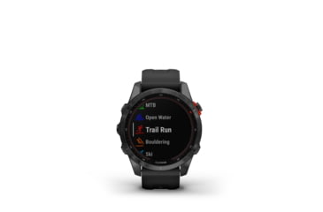 Image of Garmin Fenix7S Solar Watch, Slate Gray Case, Black Band, 010-02539-12