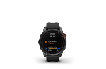 Image of Garmin Fenix7S Solar Watch, Slate Gray Case, Black Band, 010-02539-12