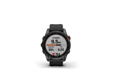 Image of Garmin Fenix7S Solar Watch, Slate Gray Case, Black Band, 010-02539-12