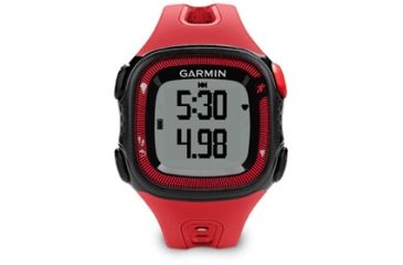 Image of Garmin Forerunner 15 GPS Running Watch, Red and Black, Large, Charging/Data Clip, Manual 010-01241-01