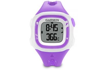 Image of Garmin Forerunner 15 GPS Running Watch, Violet and White, Small, Charging/Data Clip, Manual 010-01241-22