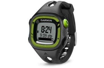 Image of Garmin Forerunner 15 GPS Running Watch, Black and Green, Small, Heart Rate Monitor, Charging/Data Clip, Man 010-01241-60
