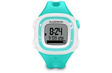 Image of Garmin Forerunner 15 GPS Running Watch, Teal and White, Small, Heart Rate Monitor, Charging/Data Clip, Man 010-01241-61
