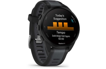 Image of Garmin Forerunner 165 43mm Watch, Black/Slate Gray, 010-02863-20