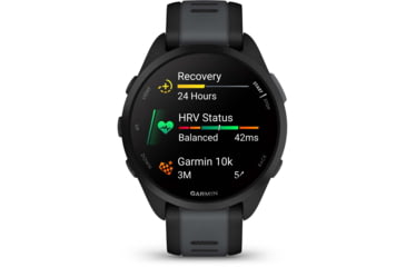 Image of Garmin Forerunner 165 43mm Watch, Black/Slate Gray, 010-02863-20