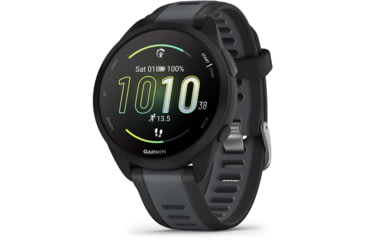 Image of Garmin Forerunner 165 43mm Watch, Black/Slate Gray, 010-02863-20