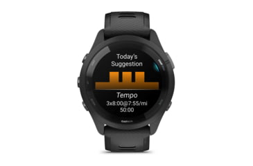 Image of Garmin Forerunner 265 Watch, Black Bezel and Case w/ Black/Powder Gray Silicone Band, 010-02810-00