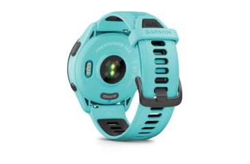 Image of Garmin Forerunner 265 Watch, Black Bezel w/ Aqua Case and Aqua/Black Silicone Band, 010-02810-02
