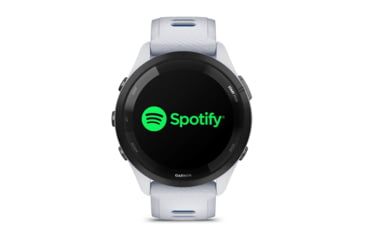 Image of Garmin Forerunner 265 Watch, Black Bezel w/ Whitestone Case and Whitestone/Tidal Blue Silicone Band, 010-02810-01