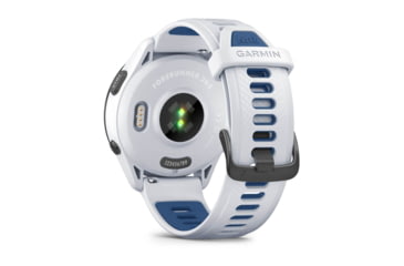 Image of Garmin Forerunner 265 Watch, Black Bezel w/ Whitestone Case and Whitestone/Tidal Blue Silicone Band, 010-02810-01