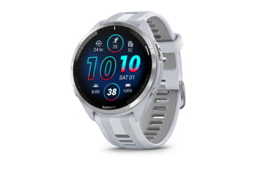 Image of Garmin Forerunner 965, Titanium Bezel w/ Whitestone Case and Whitestone/Powder Gray Silicone Band, 010-02809-01
