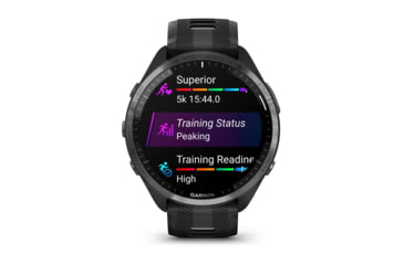 Image of Garmin Forerunner 965 Watch, Carbon Gray DLC Titanium Bezel w/ Black Case and Black/Powder Gray Silicone Band, 010-02809-00
